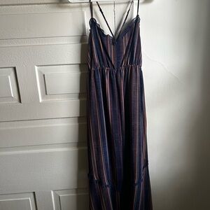 Striped Maxi Dress with Spaghetti Straps